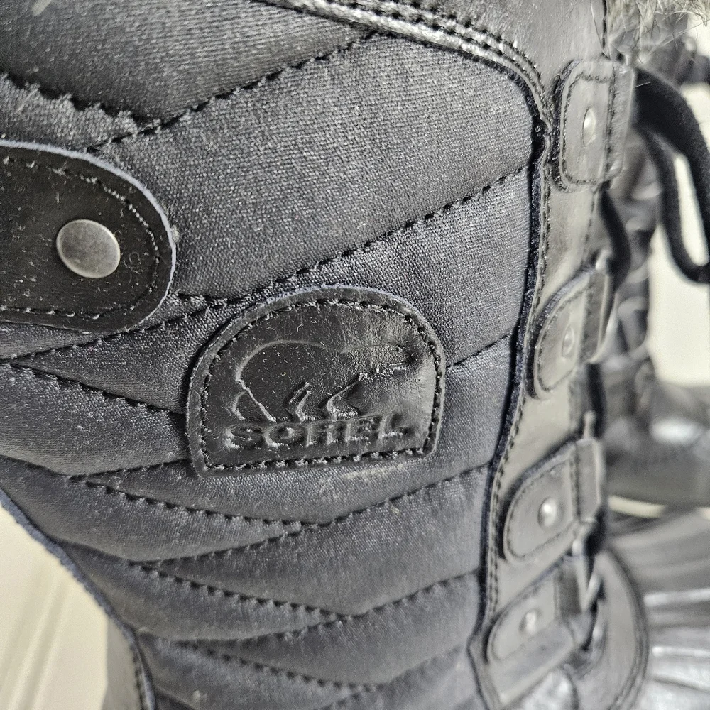 Sorel Boots Size 7 Tofino II Waterproof Faux Fur Insulated Snow Winter Black